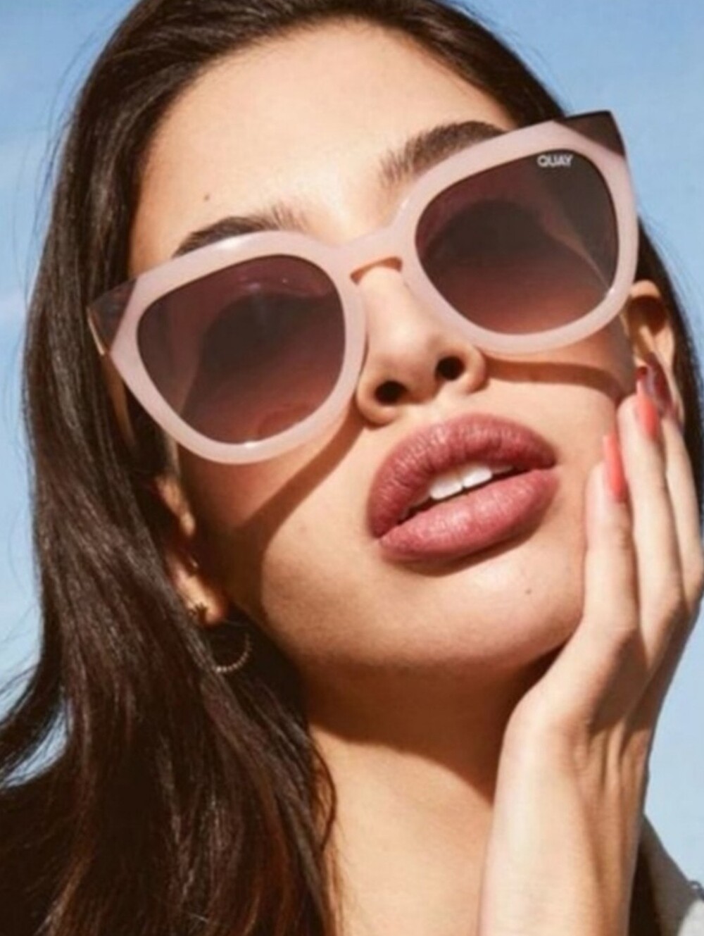 Quay Australia Noosa Beige Round Sunglasses with Gradient Lenses New